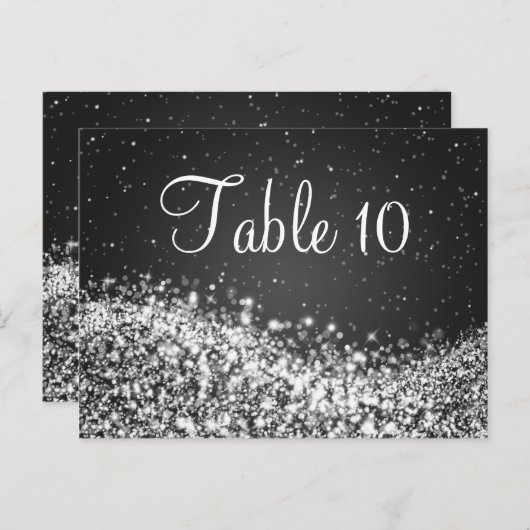 Elegant Tafelnummer Sparkling Wave Zwart (Voorkant / Achterkant)