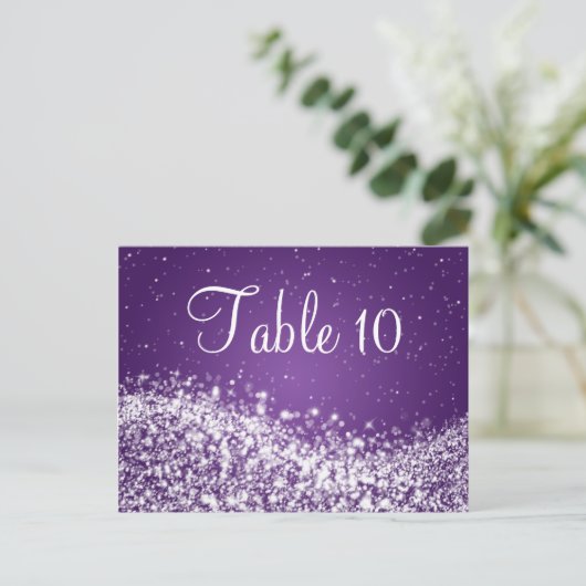 Elegant tafelnummer sprankelende golf Paarse (Staand voorkant)