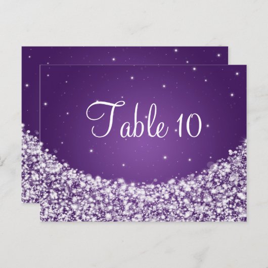 Elegant Tafelnummer Star Sparkle Paarse (Voorkant / Achterkant)