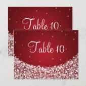 Elegant Tafelnummer Star Sparkle Red (Voorkant / Achterkant)