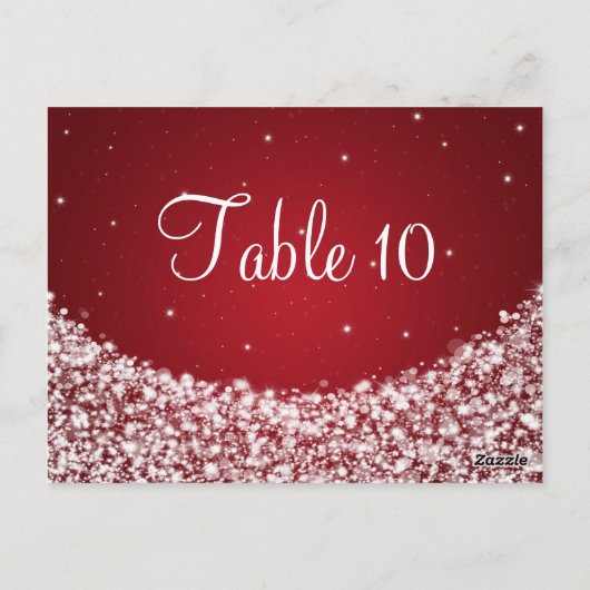 Elegant Tafelnummer Star Sparkle Red (Achterkant)
