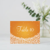 Elegant Tafelnummer Star Sparkle Sinaasappel (Staand voorkant)