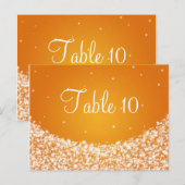 Elegant Tafelnummer Star Sparkle Sinaasappel (Voorkant / Achterkant)