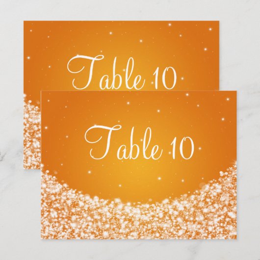 Elegant Tafelnummer Star Sparkle Sinaasappel (Voorkant / Achterkant)