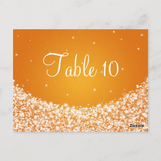 Elegant Tafelnummer Star Sparkle Sinaasappel (Achterkant)