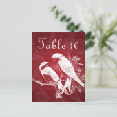 Elegant tafelnummer Tortelduifjes rood (Staand voorkant)