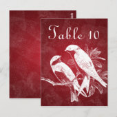 Elegant tafelnummer Tortelduifjes rood (Voorkant / Achterkant)