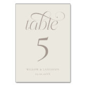 Elegant Tafelnummer Trouwfeest Beige (Achterkant)