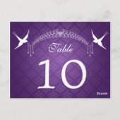 Elegant Tafelnummer Vogels & Diamanten Paarse (Achterkant)