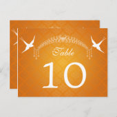 Elegant Tafelnummer Vogels & Diamanten Sinaasappel (Voorkant / Achterkant)