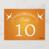 Elegant Tafelnummer Vogels & Diamanten Sinaasappel (Achterkant)