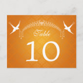 Elegant Tafelnummer Vogels & Diamanten Sinaasappel (Voorkant)