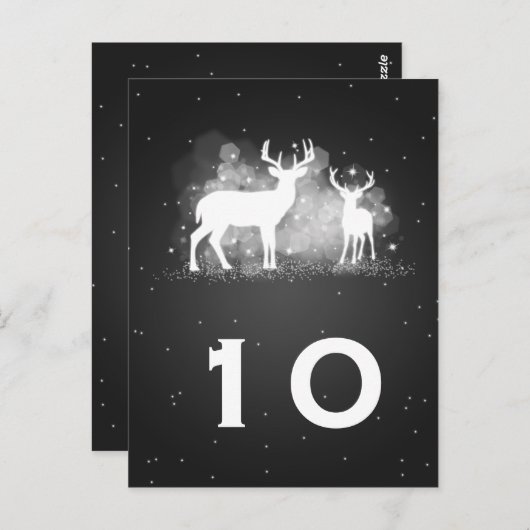 Elegant Tafelnummer Winter Deer Sparkle Black (Voorkant / Achterkant)