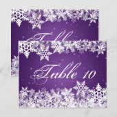 Elegant Tafelnummer Winter Sneeuwvlokken Paarse (Voorkant / Achterkant)