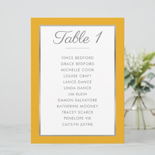 ELEGANT TAFELNUMMER zitplaatsindeling mosterdgrijs (Staand voorkant)