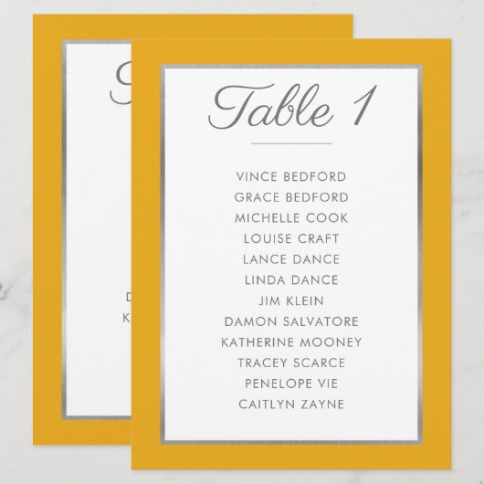 ELEGANT TAFELNUMMER zitplaatsindeling mosterdgrijs (Voorkant / Achterkant)