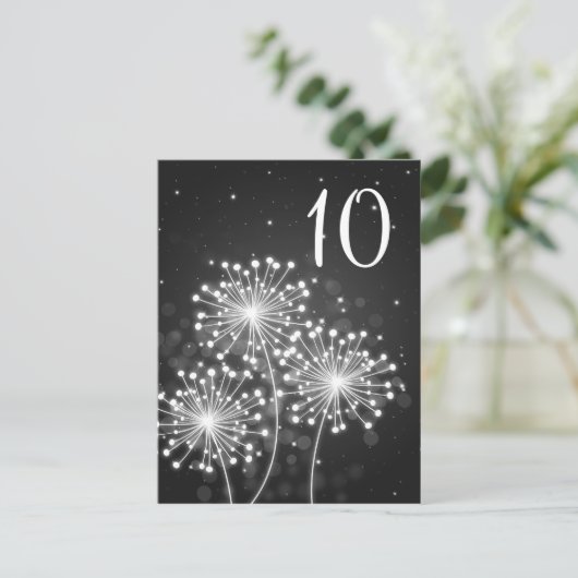 Elegant Tafelnummer Zomer Sparkle Zwart (Staand voorkant)