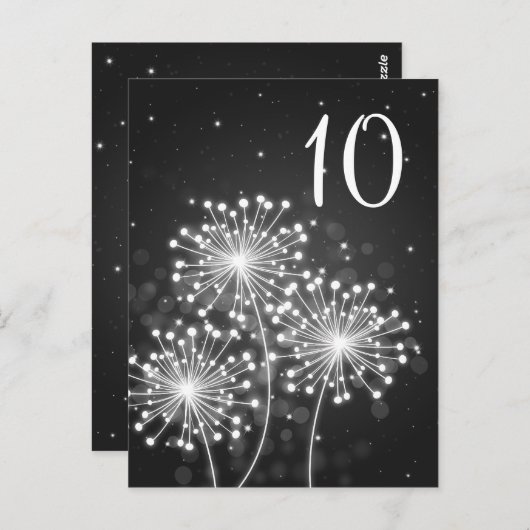 Elegant Tafelnummer Zomer Sparkle Zwart (Voorkant / Achterkant)