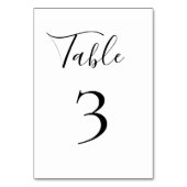Elegant Tafelnummer Zwart en Wit Bruiloft (Voorkant)