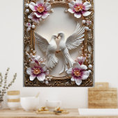 Elegant tafereel van witte duiven poster (Keuken)