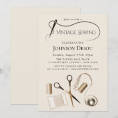 Elegant Tailor & Sewing Party Kaart (Voorkant / Achterkant)