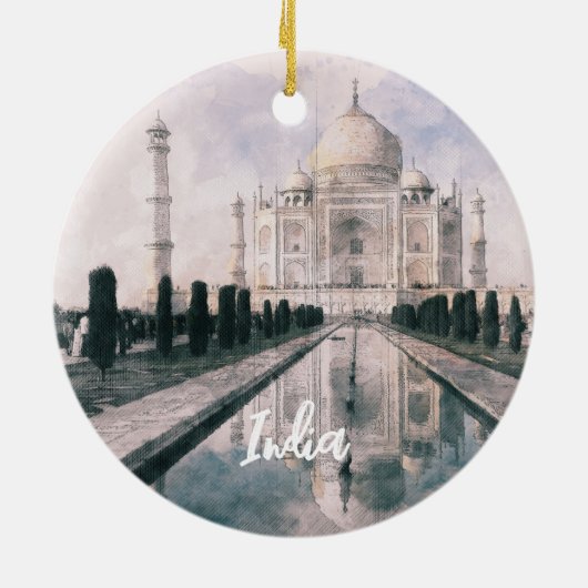 Elegant Taj Mahal India Keramisch Ornament – Iconi (Achterkant)