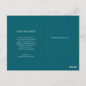 Elegant Tale Blue Photo Wedding Save the Date Briefkaart (Achterkant)