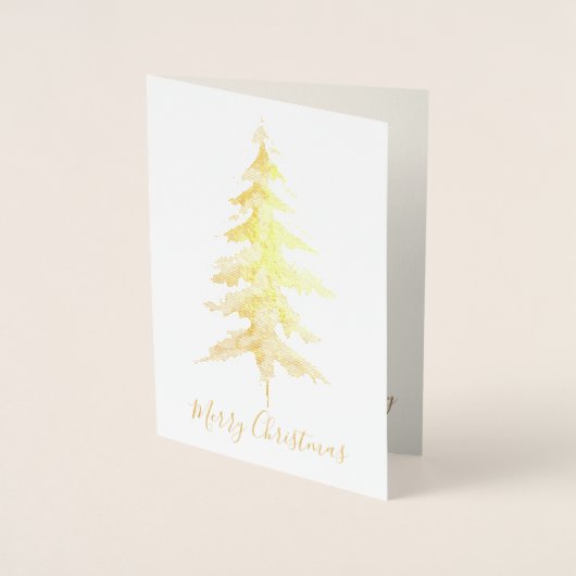 Elegant Tall Gold Merry - kerstboom - foto echt Folie Kaarten (Voorkant)