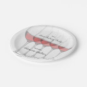 Elegant Tall Red Wine Glans Papieren Bordje (Gekanteld)