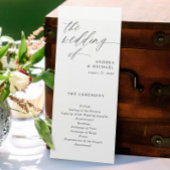 Elegant Tall Wedding Programs Romantic Calligraphy Programmakaart