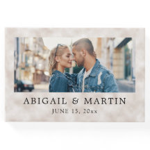 Elegant Tan 2 Photo Wedding Bride Groom