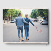 Elegant Tan 2 Photo Wedding Bride Groom Gastenboek (Achterkant)