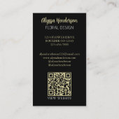 Elegant Tan & Black Floral Photo QR Code Logo Visitekaartje (Achterkant)