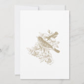 Elegant Tan Chinoiserie Natuur Vogels Baby shower Kaart (Achterkant)