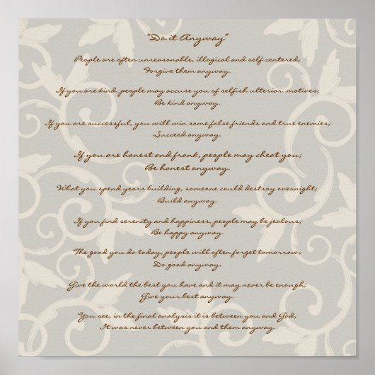 Elegant Tan doet het in ieder geval Poster (Voorkant)