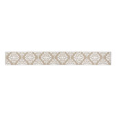 Elegant Tan en White Damask Pattern Grosgrain Lint (Voorkant)