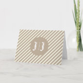 Elegant Tan en White Monogram Initialen Bedankkaart (Voorkant)