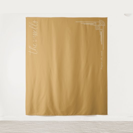 Elegant Tan Geometric Lines Wandkleed (Voorkant)