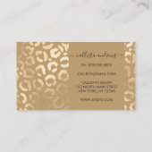 Elegant Tan Gold Leopard Cheetah Animal Print Visitekaartje (Achterkant)