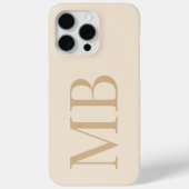 Elegant Tan Minimalistisch Initiaal Monogram Case-Mate iPhone Case (Achterkant)