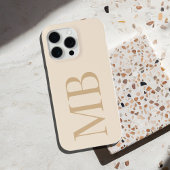 Elegant Tan Minimalistisch Initiaal Monogram Case-Mate iPhone Case