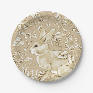 Elegant Tan Rabbit Bunny Bird Easter Brunus Papieren Bordje