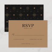 Elegant Tan RSVP Card Kaartje (Voorkant / Achterkant)