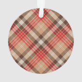 Elegant Tan Tartan Pset Aangepaste kerstfoto Ornament (achterkant)