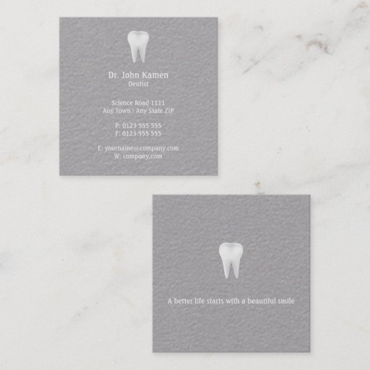 Elegant tandarts| Professioneel Vierkante Visitekaartje (Voorkant / Achterkant)