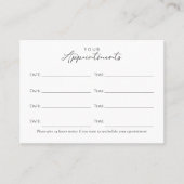 elegant, tandarts, tandheelkundige afsprakenkaart afsprakenkaartje (Voorkant)