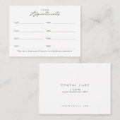 elegant, tandarts, tandheelkundige afsprakenkaart afsprakenkaartje (Voorkant / Achterkant)