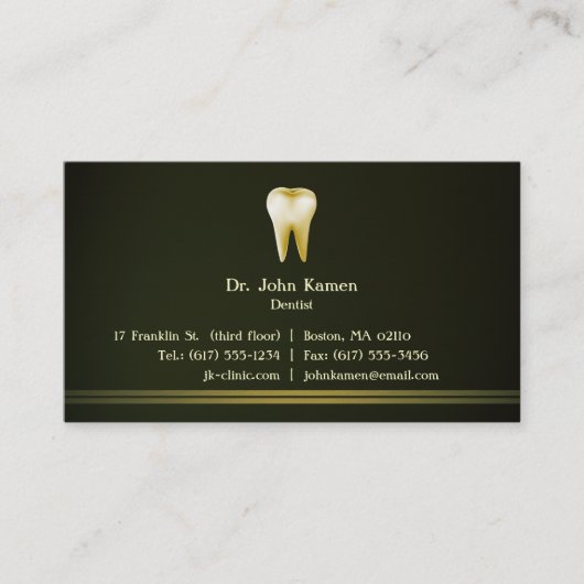 Elegant tandarts visitekaartje (Voorkant)