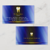 Elegant tandblauw goud visitekaartje (Voorkant / Achterkant)