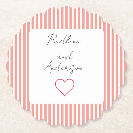 Elegant Tangerine Wedding Kartonnen Onderzetters (Voorkant)